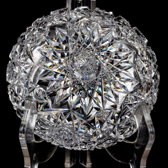 American Brilliant Cut Crystal Vanity Jar | Antique Collectible | Crystal Powder - Picture 3 of 8